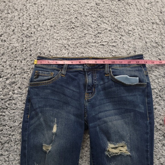 KanCan Jeans Women 3 Blue Thrashed Medium Wash Casual Skinny Stretch Normcore - Picture 6 of 10